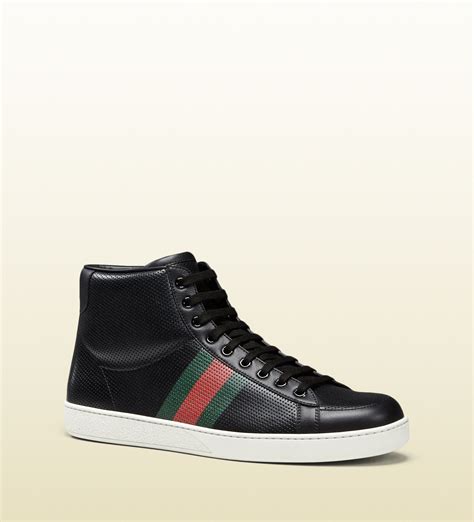 gucci perforated napa high top|gucci high top shoes.